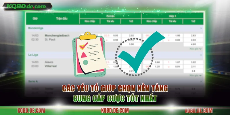 Các yếu tố giúp chọn nền tảng cung cấp cược tốt nhất